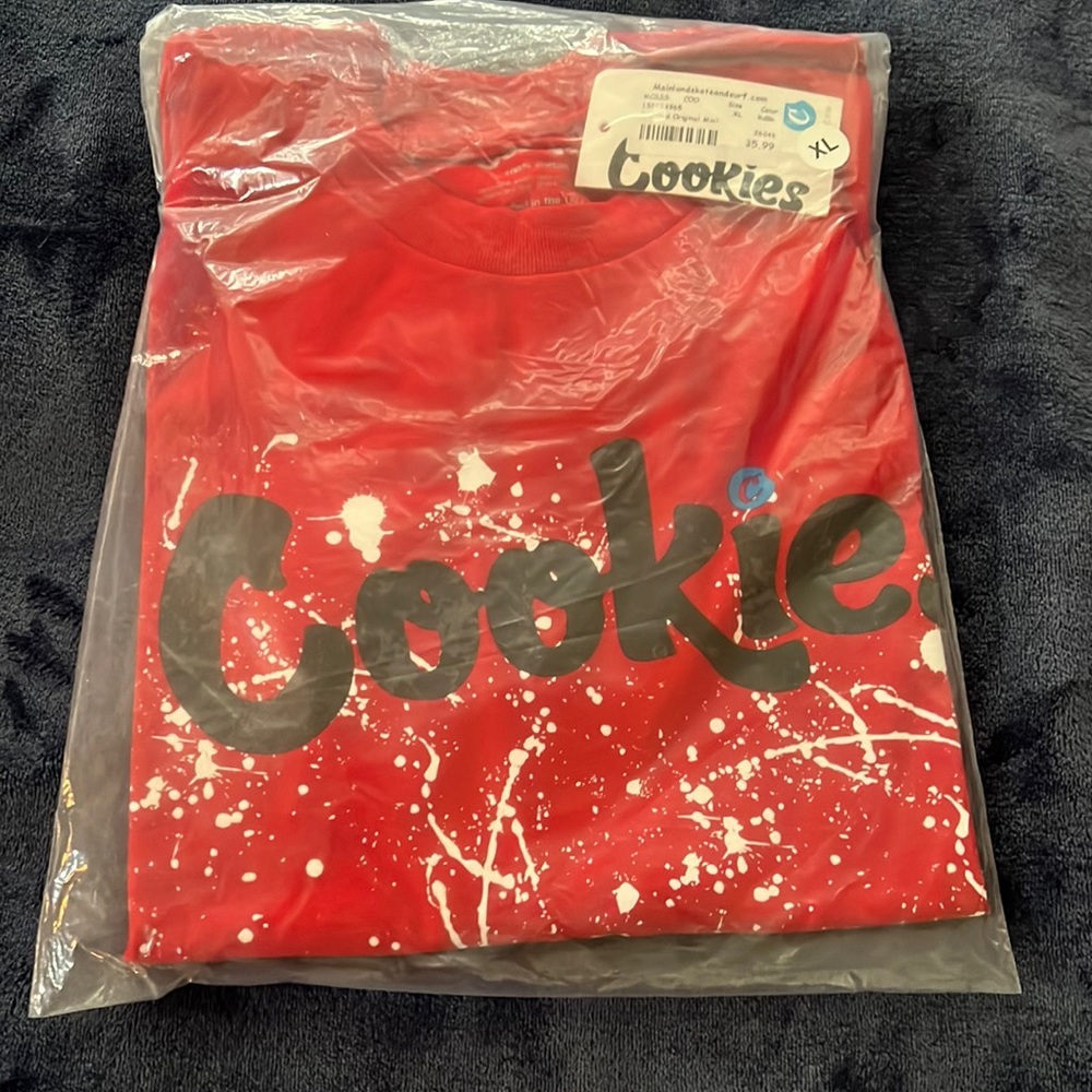 Cookies RED SPLATTER TEE SHIRT XL NWT